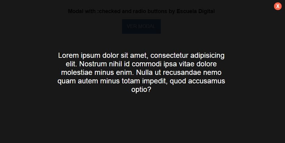 Ventana modal con CSS (sin JavaScript)